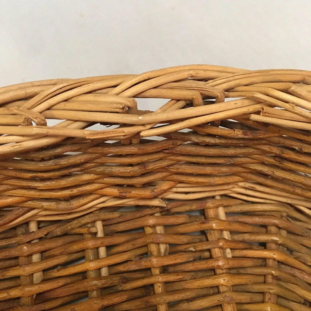 Wicker Basket Unisex Medium Brown Oval Woven Willow Storage Tray Cottagecore
